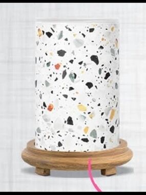 Terrazzo Pattern White Ceramic Simmering Light Shade Pink Zebra
